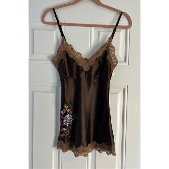 Brand New Magazine Women's Size Small 100% Silk Brown Sleeveless BOHO Top - Picture 1 of 8